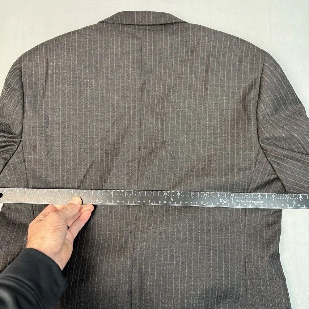 Tasso Elba Mens Black Striped Sport Coat Suit Jacket Blazer Size‎ S42 - 90% Wool
